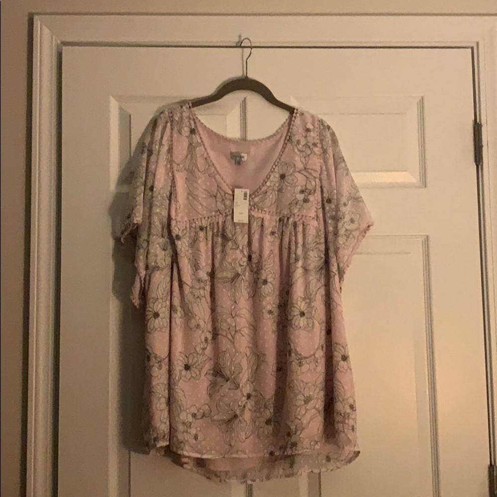 Avenue 18/20 flowing baby pink blouse